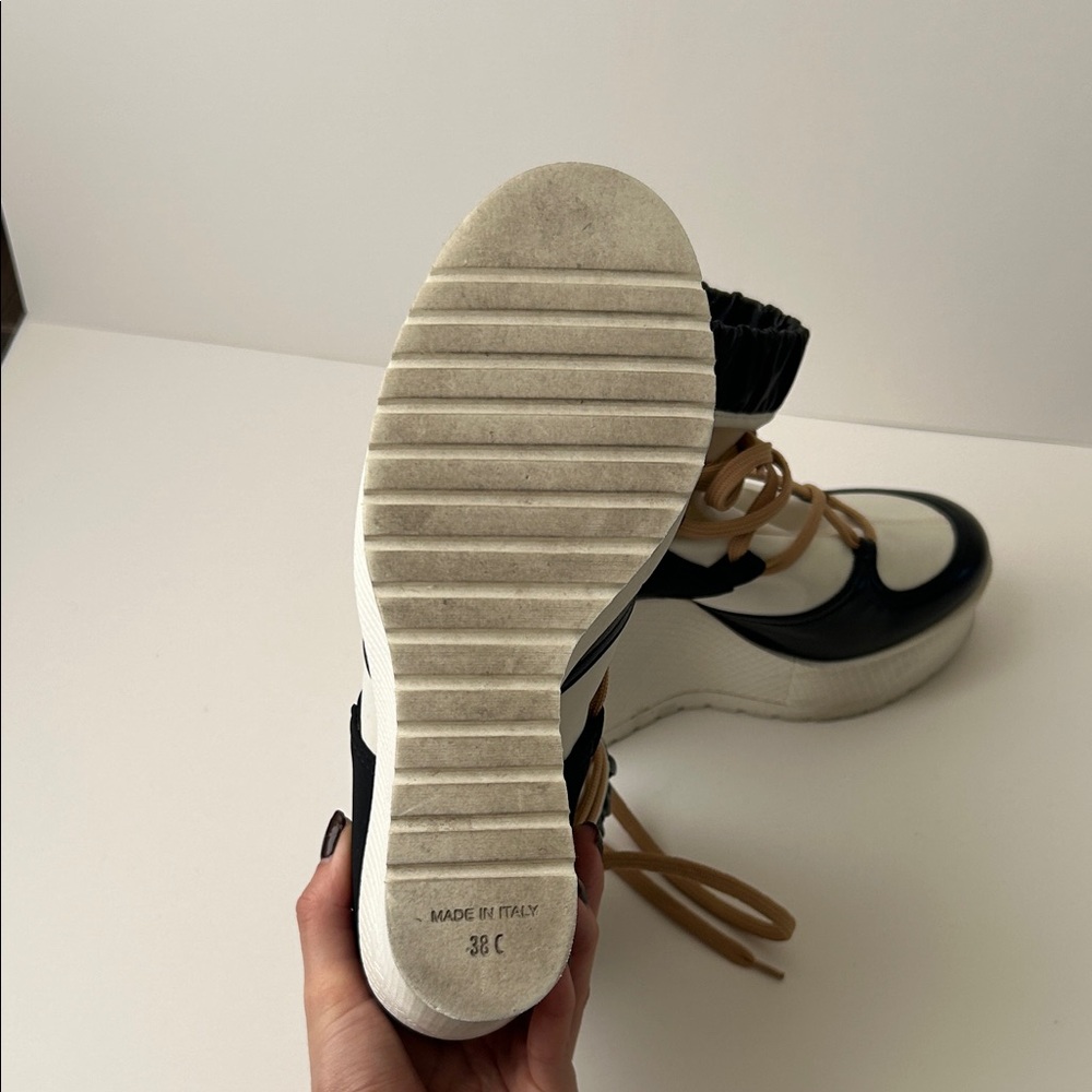 CHANEL Black and Cream Wedge Sneakers - Picture 5 of 5